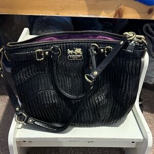 Coach Black Leather Shoulder Bag
